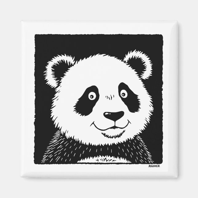 Riant Panda Bear Magnet (Vorne)