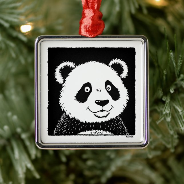 Riant Panda Bear Ornament Aus Metall (Baum)