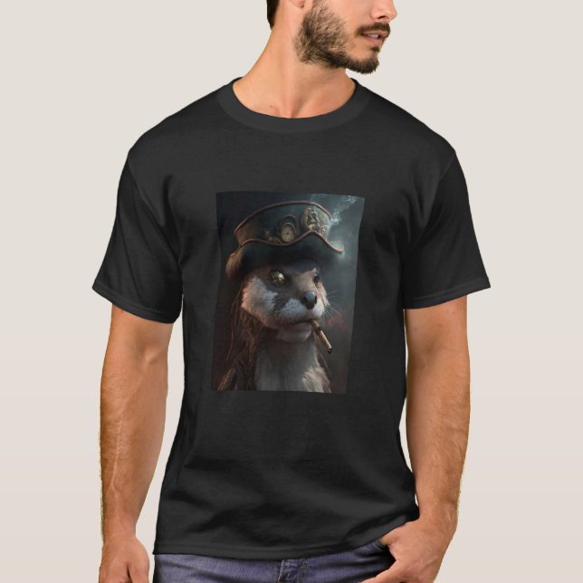 Riant River Otter Cool Otter Pirate T-Shirt (Vorderseite)