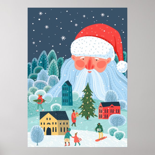 Riant Santa Overtains Town Poster (Vorne)