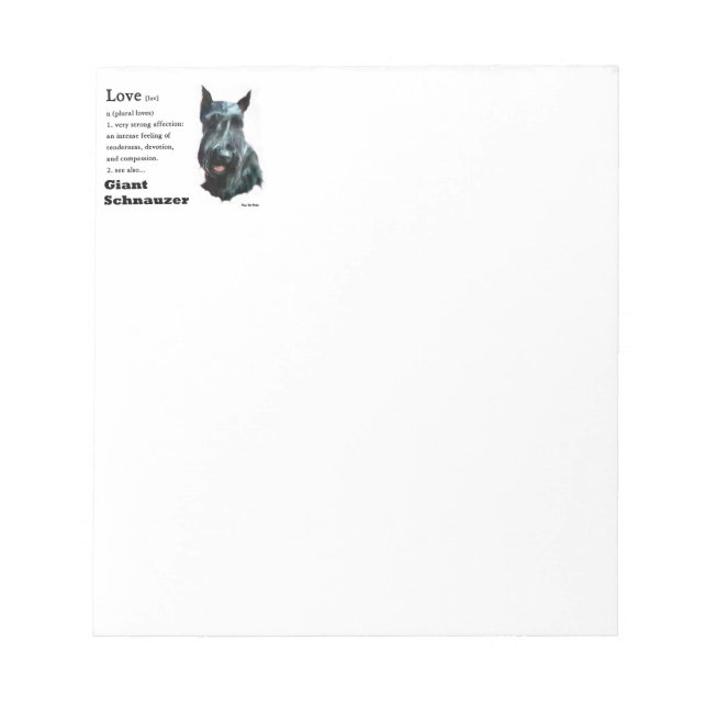 Riant Schnauzer Art Notizblock (Vorderseite)