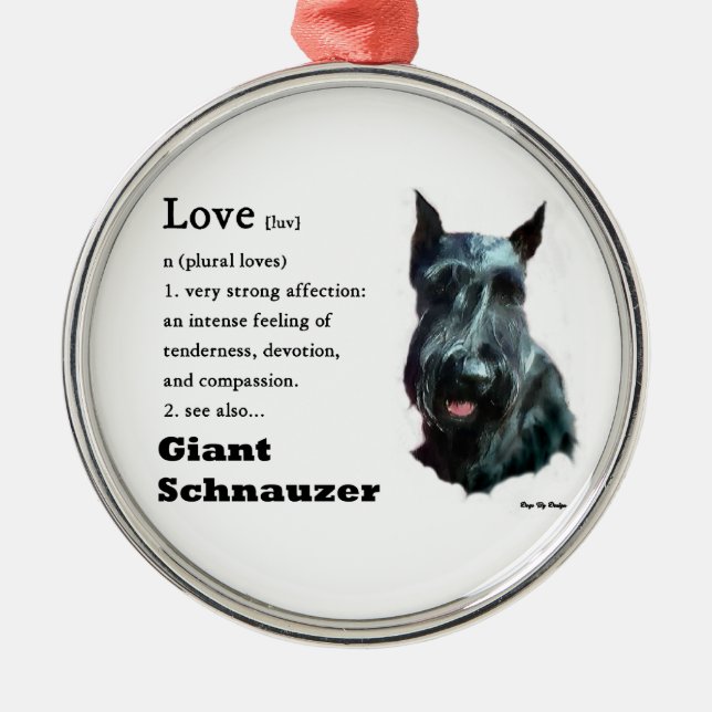 Riant Schnauzer Art Silbernes Ornament (Vorne)