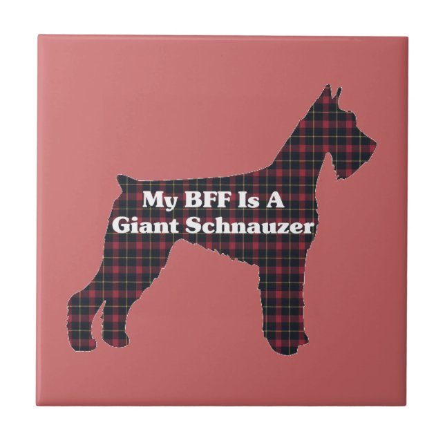 Riant Schnauzer-BESTE FREUNDIN Fliese (Vorderseite)