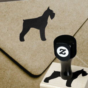 Riant Schnauzer Dog Breed Silhouette Gummistempel