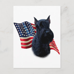 Riant Schnauzer Flag Postkarte