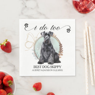 Riant Schnauzer Wedding Napkin mit Hund-Foto Serviette