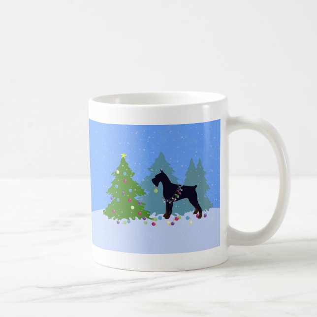 Riant Schnauzer Weihnachtswald Kaffeetasse (Rechts)