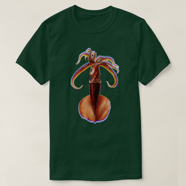 Riant Tintenfisch Fringed T-Shirt (Design vorne)