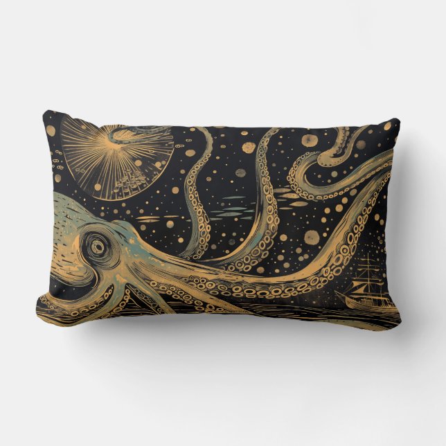 Riant Tintenfisch Throw Kissen (Vorderseite)