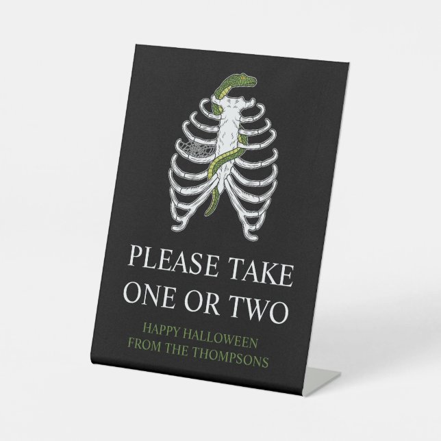 Rib Cage Schlange Halloween Trick oder Treaters Ca Sockelschild (Vorderseite)