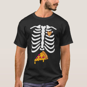 Rib Cage Skeleton X Ray Pizza Halloween Kostüm T-Shirt