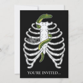 Rib Cage Skelettknochen mit grünem SchlangenHallow Einladung