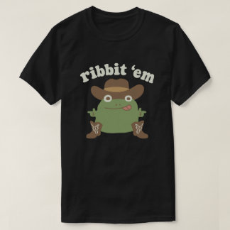 Ribbit Em Cowboy Frosch Finger Guns Meme T-Shirt