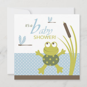 Ribbit Frog and Dragonfly Baby Show Einladung