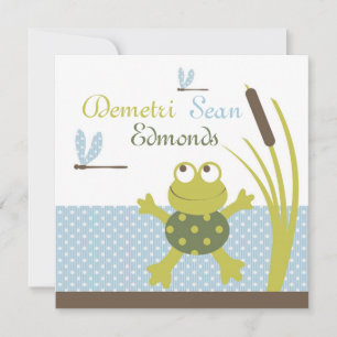 Ribbit Frog und Dragonfly Babydusche Einladung