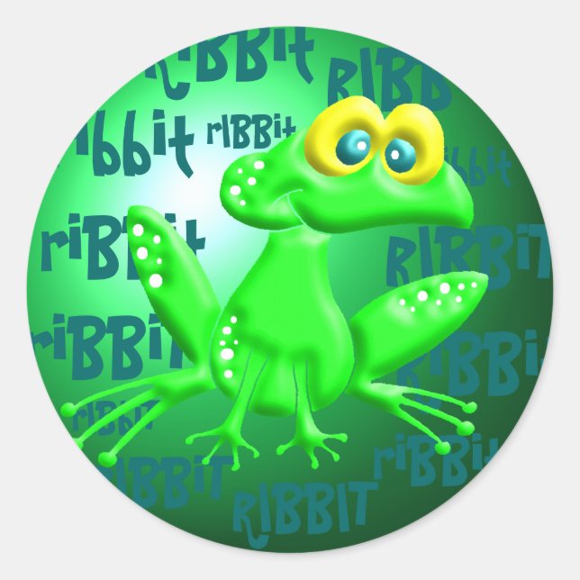 Ribbit! Runder Aufkleber (Vorderseite)