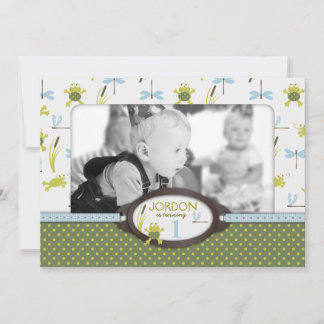 Ribbit Swimming Frog Birthday Einladung A7-A