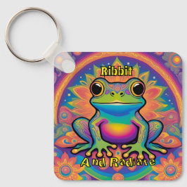 Ribbit und Radiate Frog - Boho Psychedelic Groovy Schlüsselanhänger
