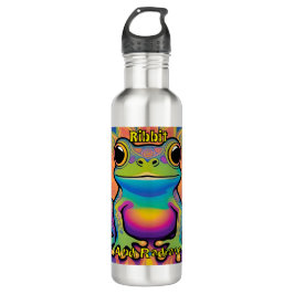 Ribbit und Radiate Frog - Boho Psychedelic Vibes Edelstahlflasche
