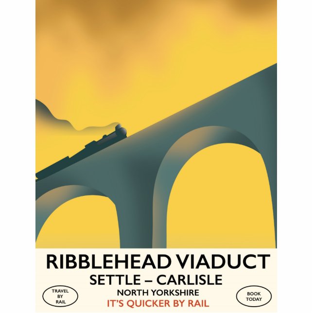 Ribblehead Viaduct Yorkshire Lokomotive Freistehende Fotoskulptur (Vorne)