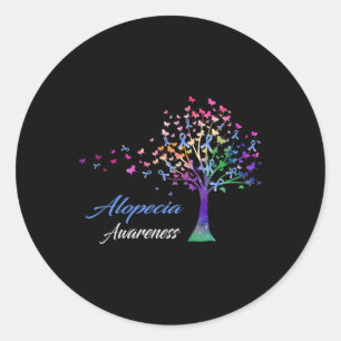 Ribbon Alopecia Bewusstsein Runder Aufkleber