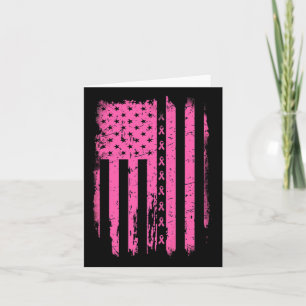 Ribbon American Flag USA Brust Cancer Awareness G Karte