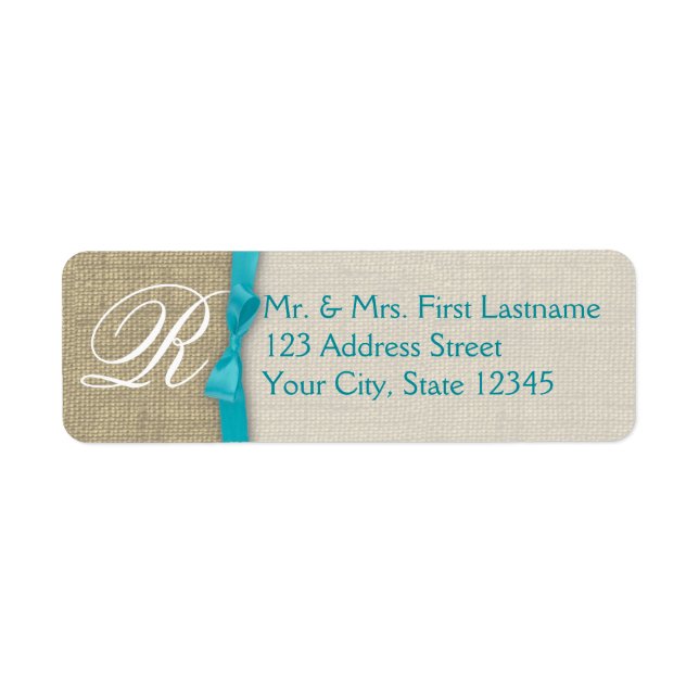 Ribbon and Burlap Blue Monogram (Vorne)