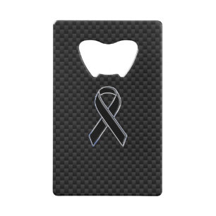 Ribbon Awareness Black Carbon Fiber Kreditkartenflaschenöffner