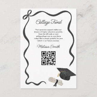 Ribbon Black Bow Graduation college fund Begleitkarte