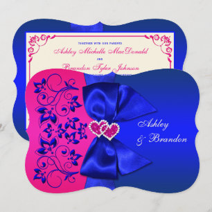 RIBBON Blau, Rosa Blumenzwiebeln Einladung