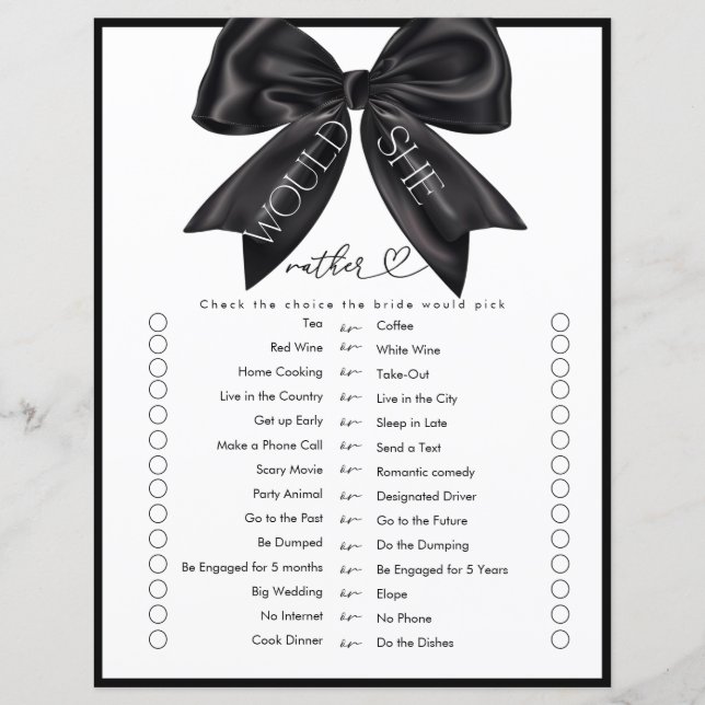 Ribbon Bow | Brautparty Game (Vorderseite)