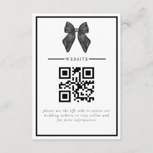 Ribbon Bow Classic Black & White Wedding Begleitkarte