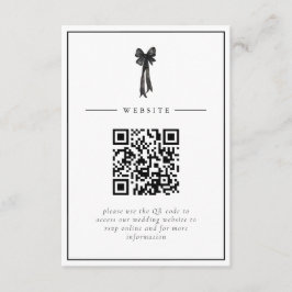Ribbon Bow Elegance QR Code Wedding Begleitkarte
