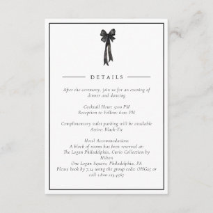 Ribbon Bow Elegant Wedding Begleitkarte