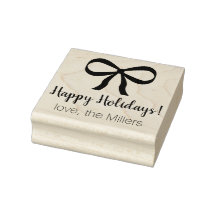 Ribbon Bow Happy Holidays Briefmarke