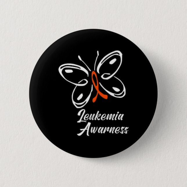 Ribbon Butterfly Aml Leukemia Bewusstsein 1 Button (Vorderseite)