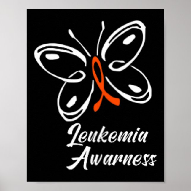 Ribbon Butterfly Aml Leukemia Bewusstsein 1 Poster (Vorne)