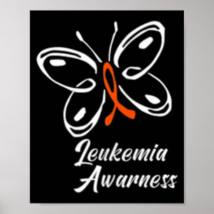 Ribbon Butterfly Aml Leukemia Bewusstsein 88 Poster