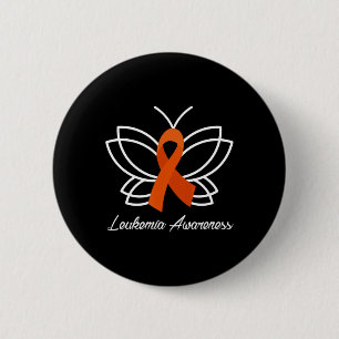 Ribbon Butterfly Aml Leukemia Bewusstsein Button