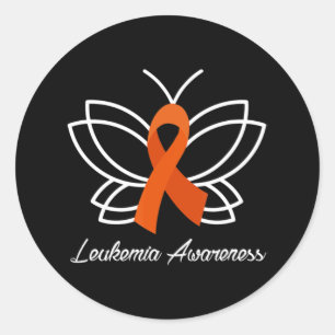 Ribbon Butterfly Aml Leukemia Bewusstsein Runder Aufkleber
