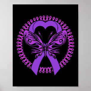 Ribbon Butterfly - Fibromyalgie Bewusstsein Poster