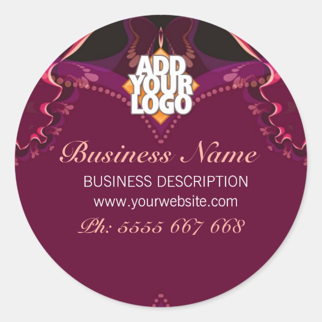 Ribbon Butterfly Goddess New Age / Logo Business Runder Aufkleber (Vorderseite)
