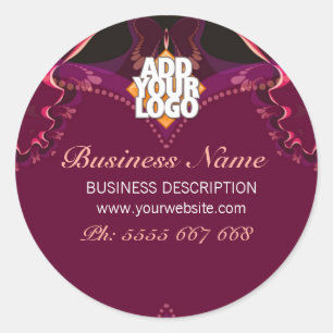 Ribbon Butterfly Goddess New Age / Logo Business Runder Aufkleber