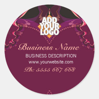 Ribbon Butterfly Goddess New Age / Logo Business Runder Aufkleber