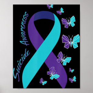 Ribbon Butterfly Suicide Bewusstsein psychische Ge Poster