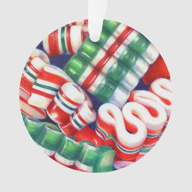RIBBON CANDY Acrylic Circle Ornament (Vorderseite)