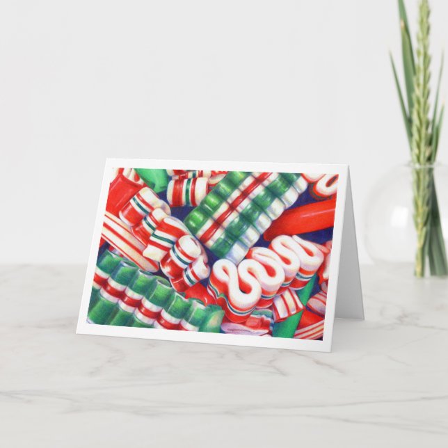 RIBBON CANDY Grußkarte Feiertagskarte (Vorderseite)