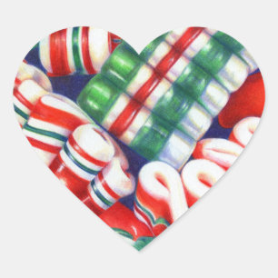 RIBBON CANDY Heart Stickers
