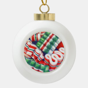 RIBBON CANDY Keramik Ball Ornament