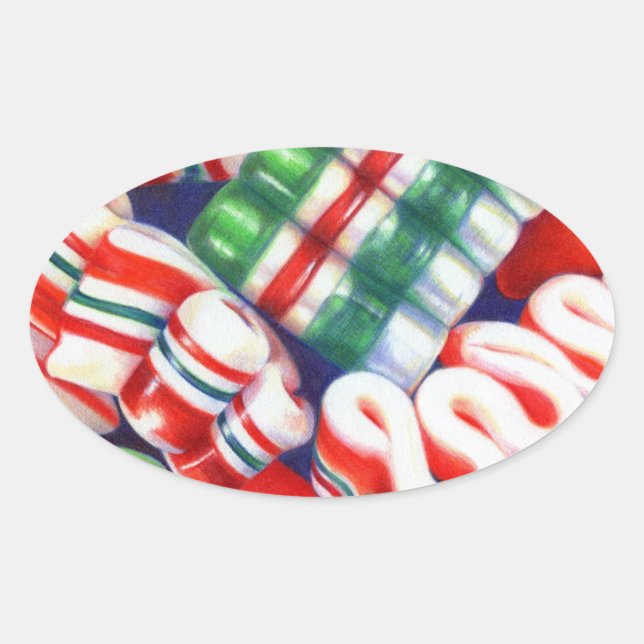 RIBBON CANDY Oval Stickers (Vorderseite)